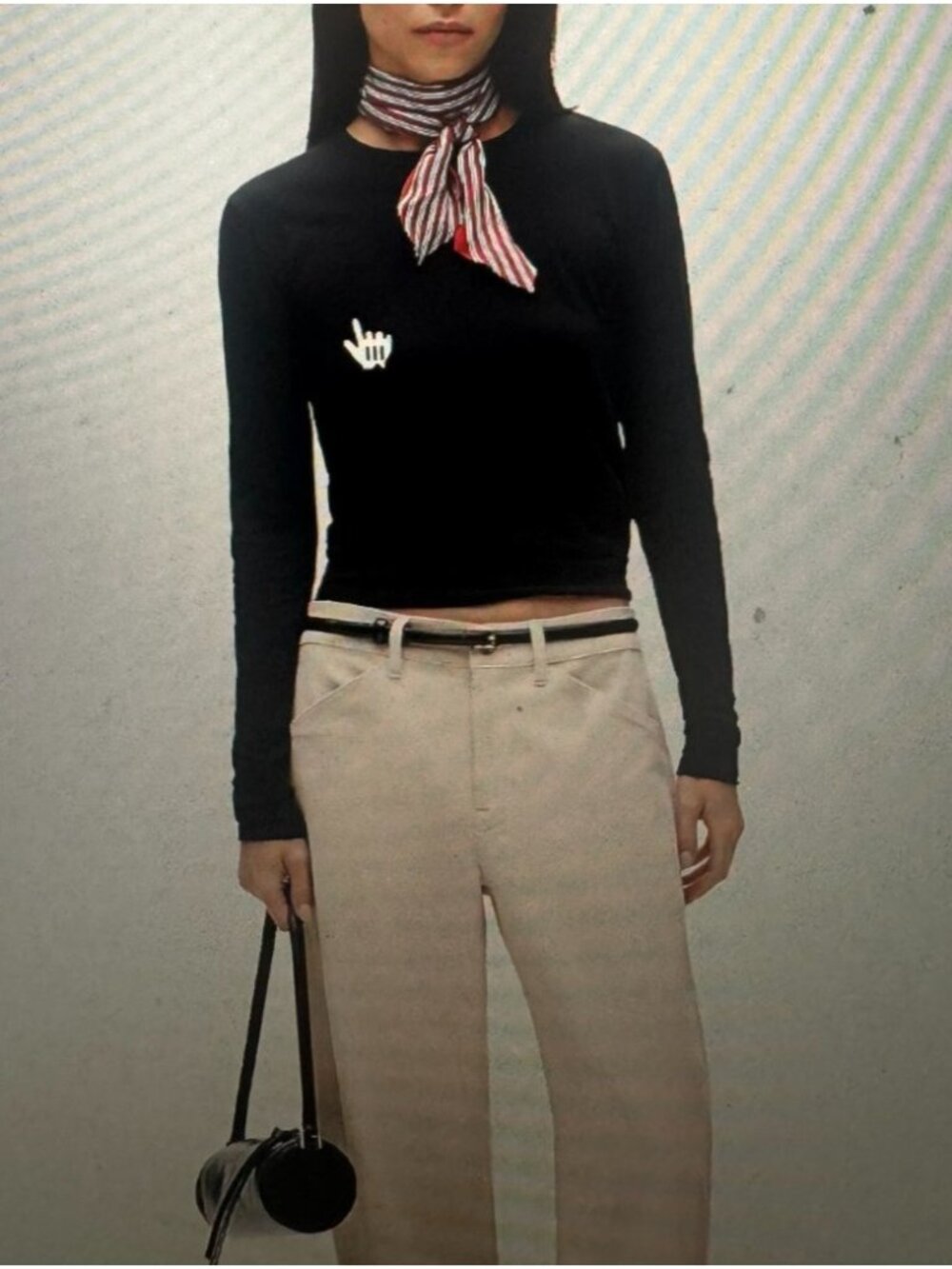 J.Crew Women Set of 3 XS Cropped Vintage Jersey Long Sleeve T Shirt white black